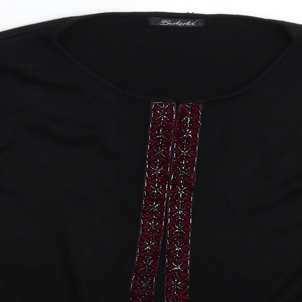 Berkertex Womens Black  Knit Cardigan Jumper Size 20