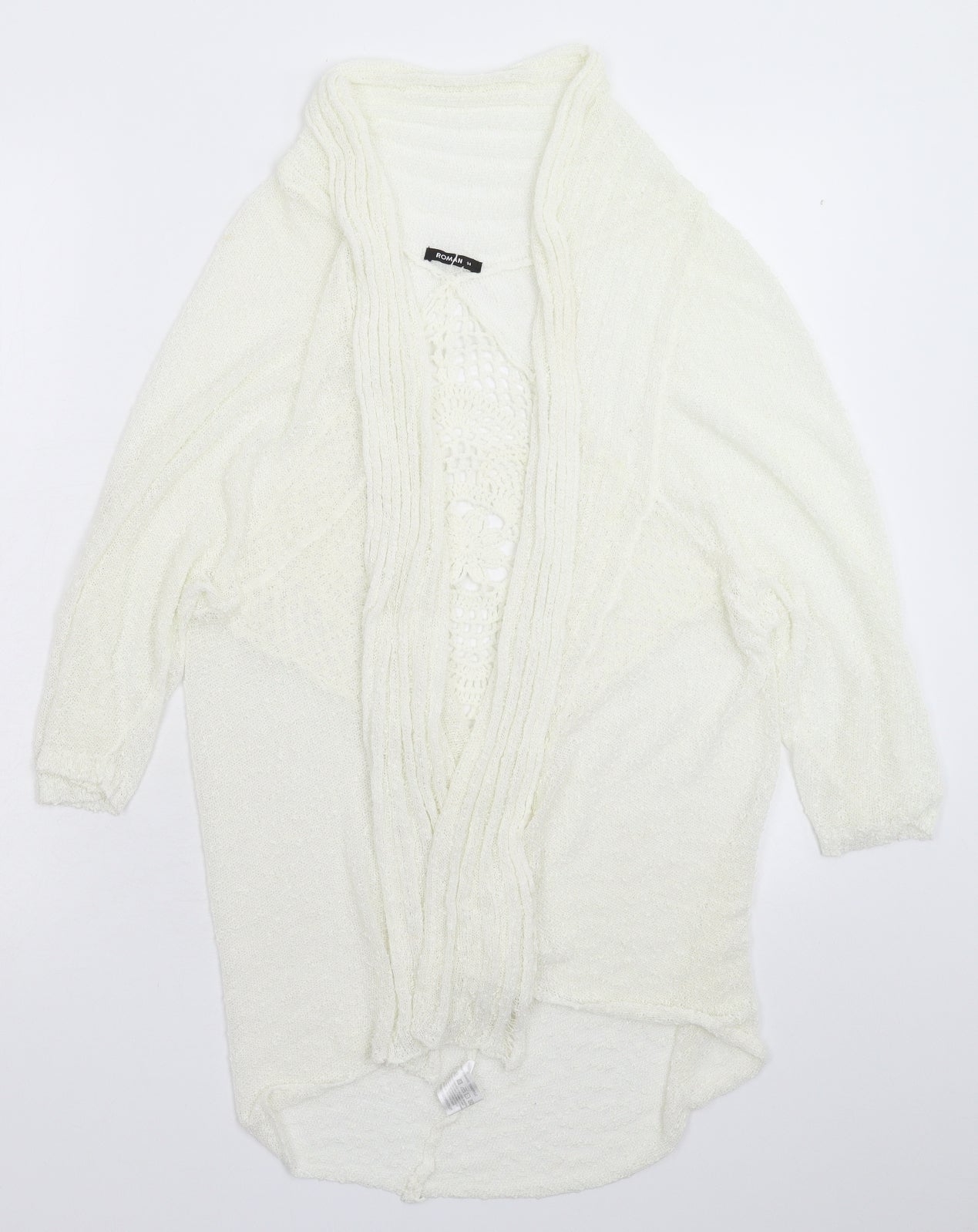 Roman Womens White  Knit Cardigan Jumper Size 14