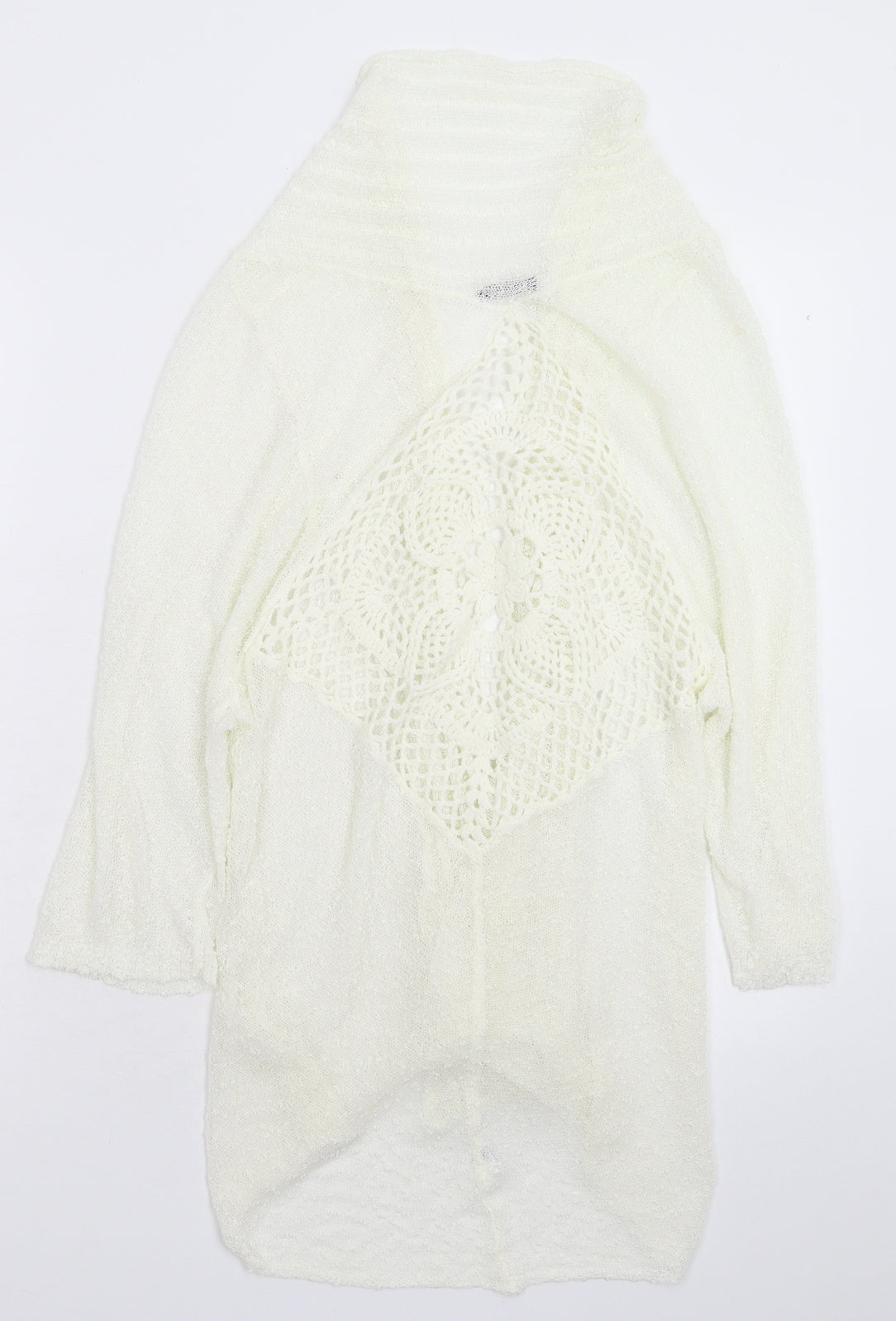 Roman Womens White  Knit Cardigan Jumper Size 14