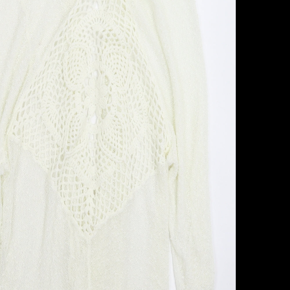 Roman Womens White  Knit Cardigan Jumper Size 14