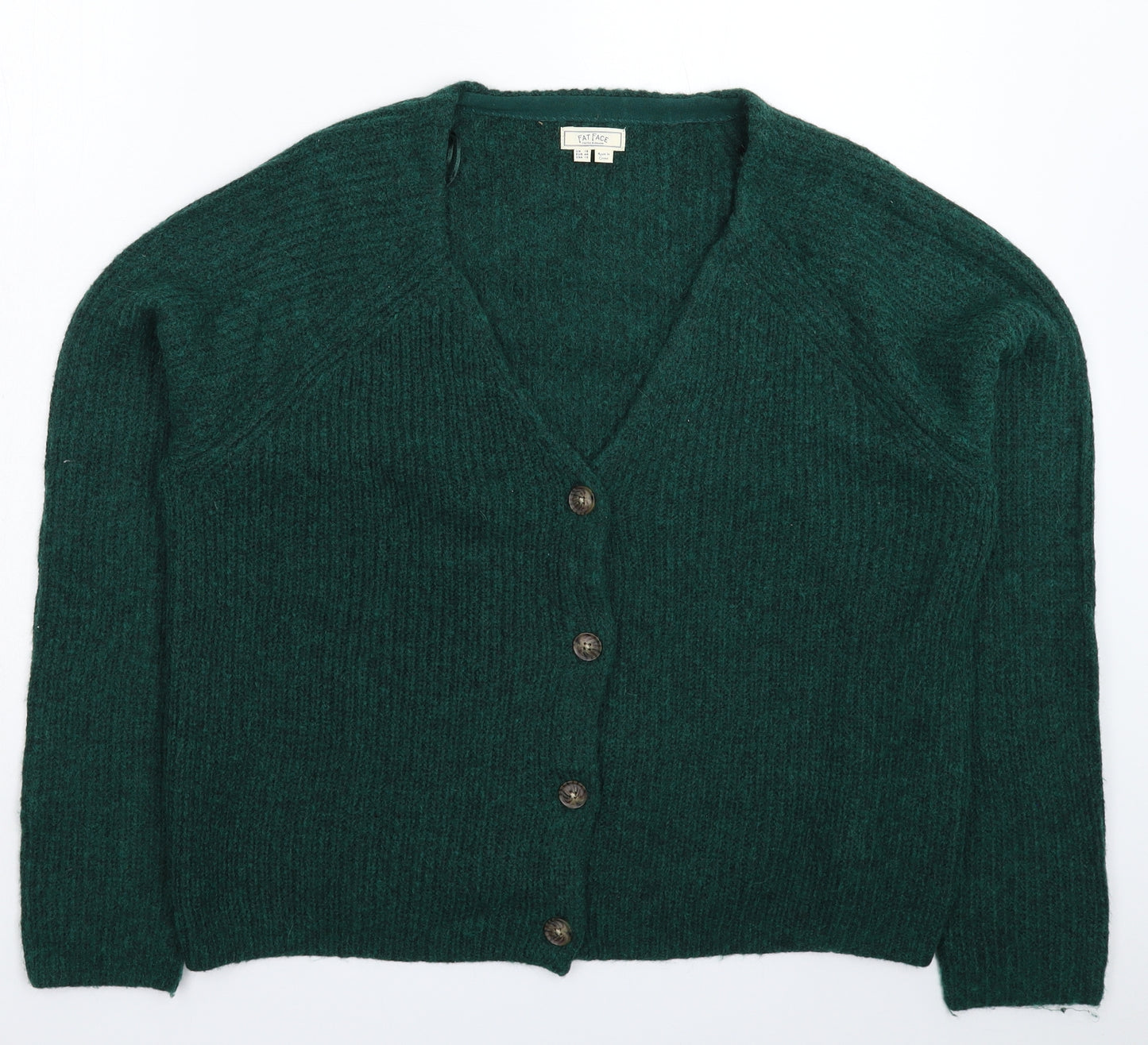Fat Face Womens Green  Knit Cardigan Jumper Size 16