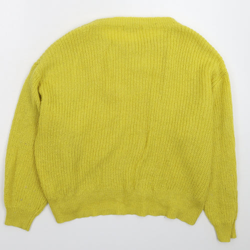 H&M Womens Yellow  Knit Pullover Jumper Size M