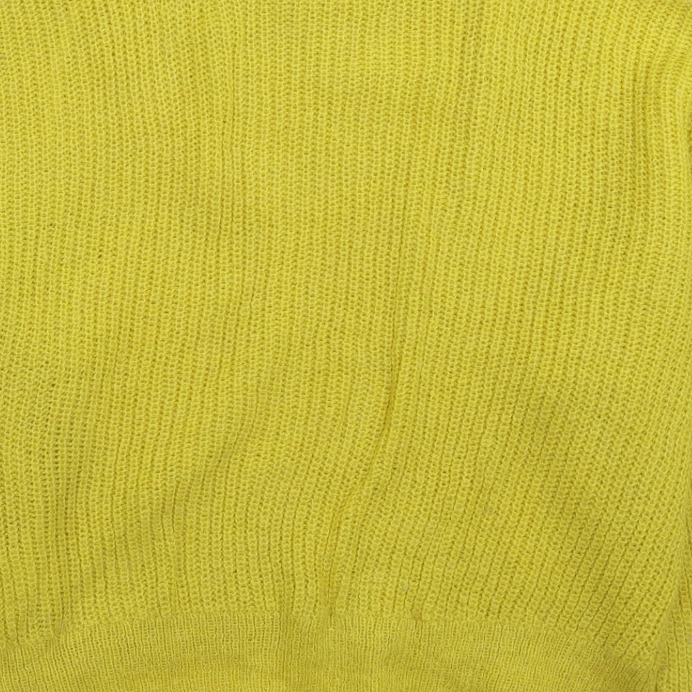 H&M Womens Yellow  Knit Pullover Jumper Size M