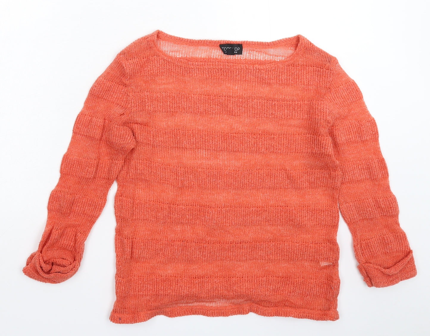Topshop Womens Orange  Knit Pullover Jumper Size 10