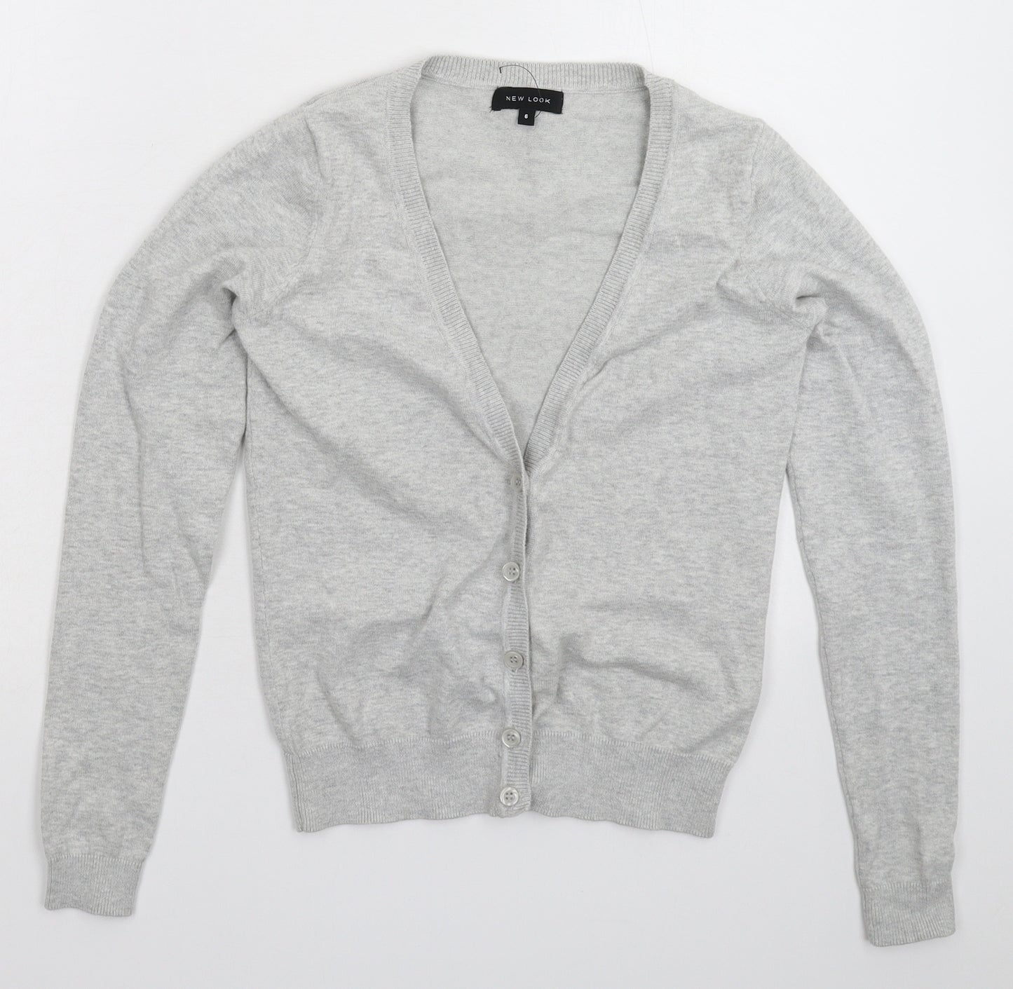 New Look Womens Grey  Knit Cardigan Jumper Size 6