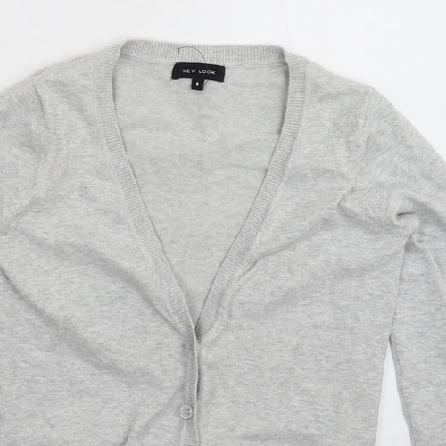 New Look Womens Grey  Knit Cardigan Jumper Size 6
