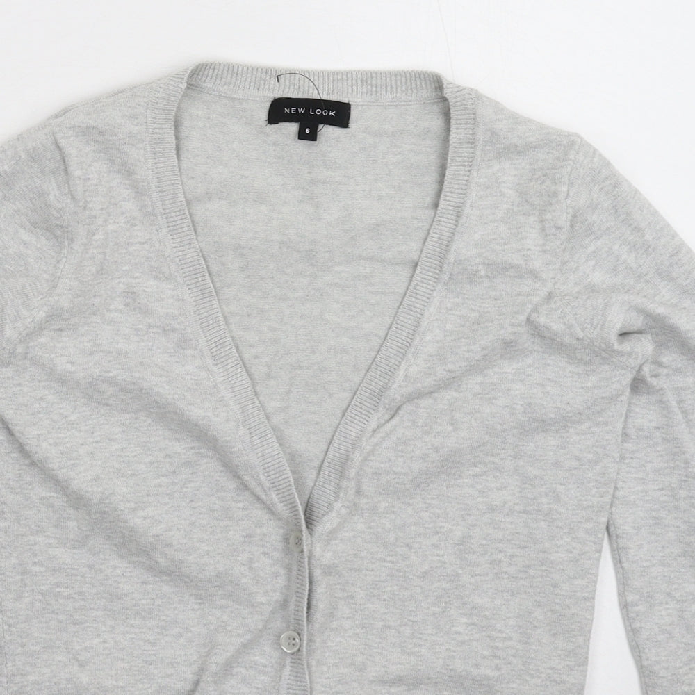 New Look Womens Grey  Knit Cardigan Jumper Size 6