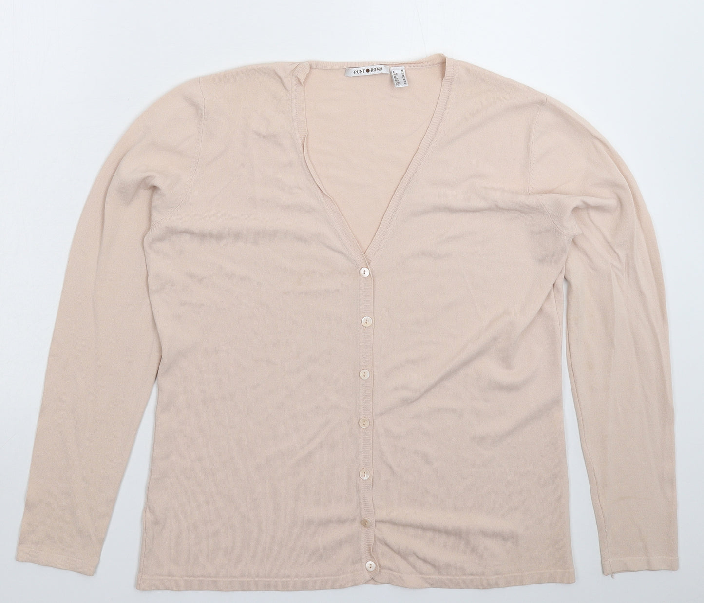 Punt Roma Womens Beige  Knit Cardigan Jumper Size M