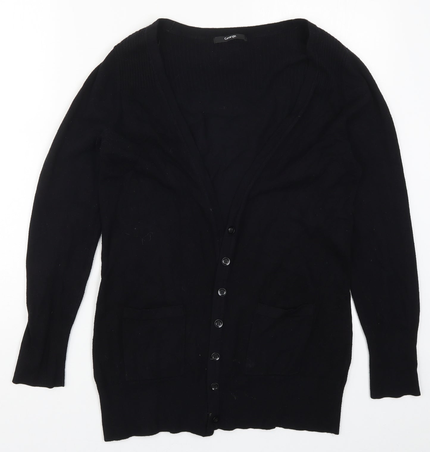 George Womens Black  Knit Cardigan Jumper Size 14