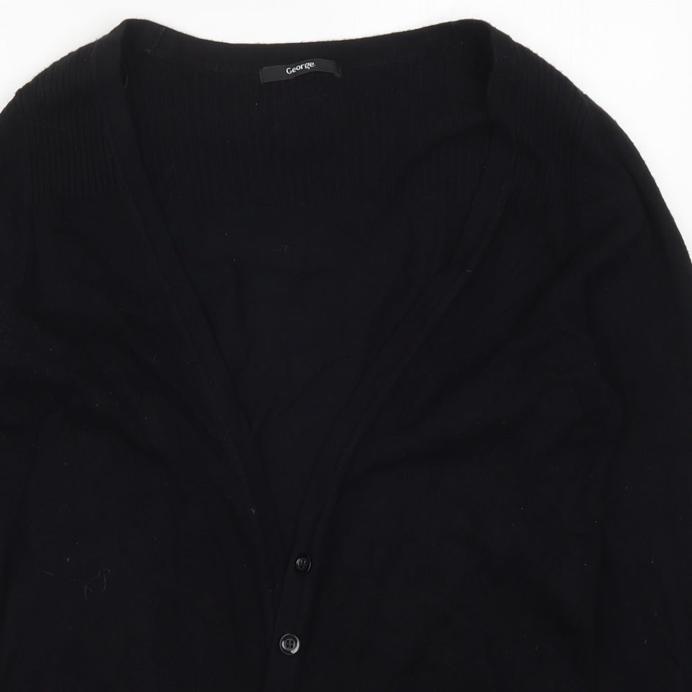 George Womens Black  Knit Cardigan Jumper Size 14