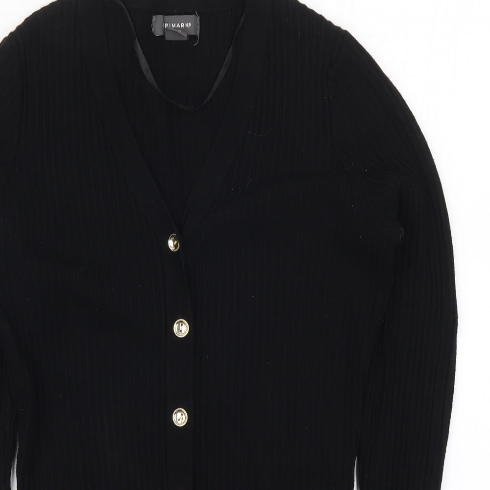 Primark Womens Black  Knit Cardigan Jumper Size 12