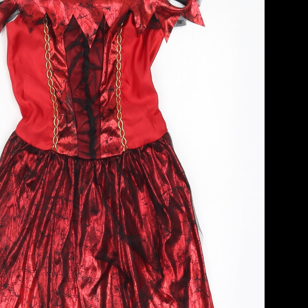 Preworn Girls Red   A-Line  Size 7-8 Years  - Costume