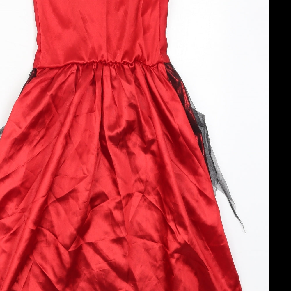 Preworn Girls Red   A-Line  Size 7-8 Years  - Costume