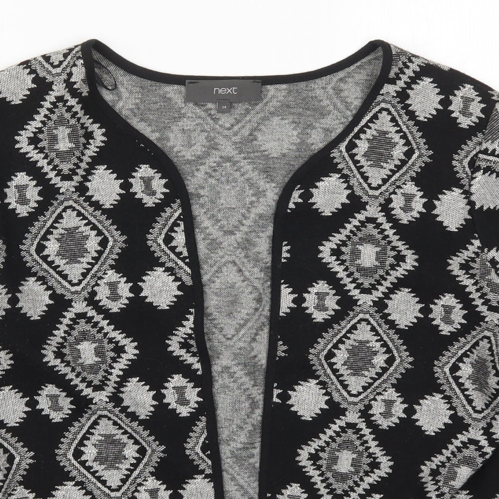 NEXT Womens Black Geometric  Cardigan Jumper Size 14
