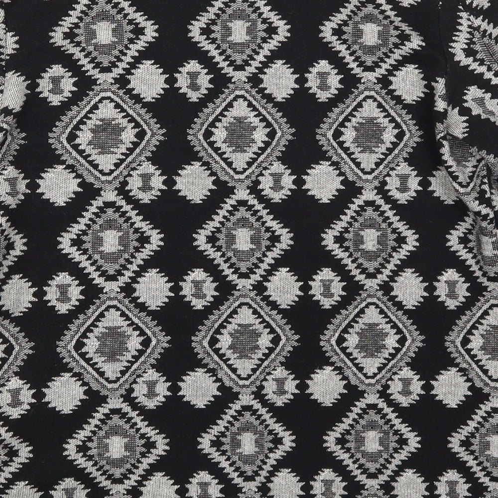 NEXT Womens Black Geometric  Cardigan Jumper Size 14