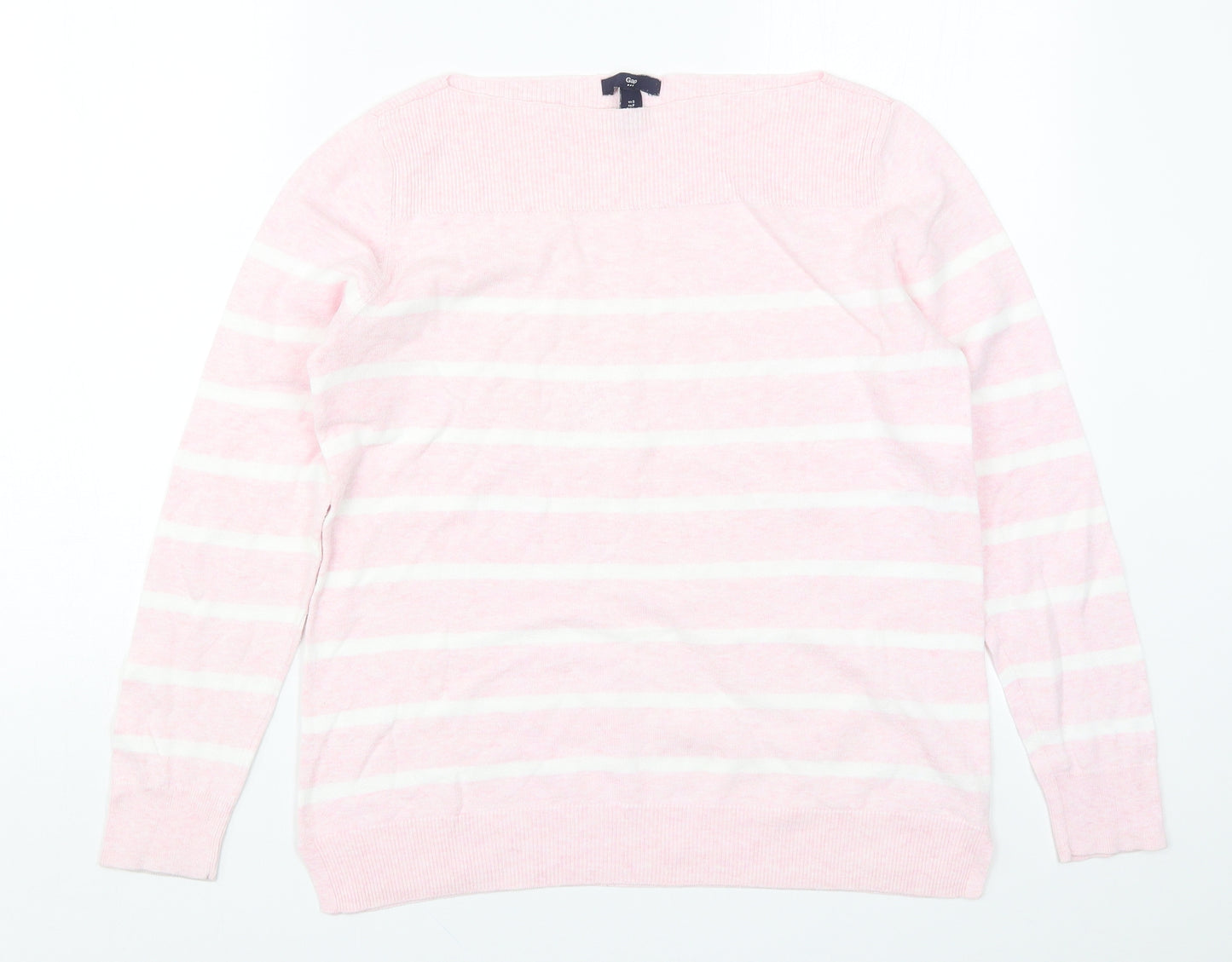 Gap Womens Pink Striped Knit Pullover Jumper Size S