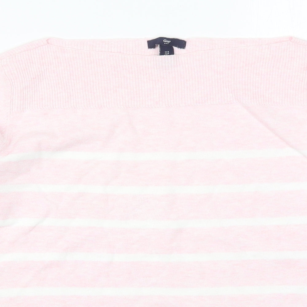 Gap Womens Pink Striped Knit Pullover Jumper Size S