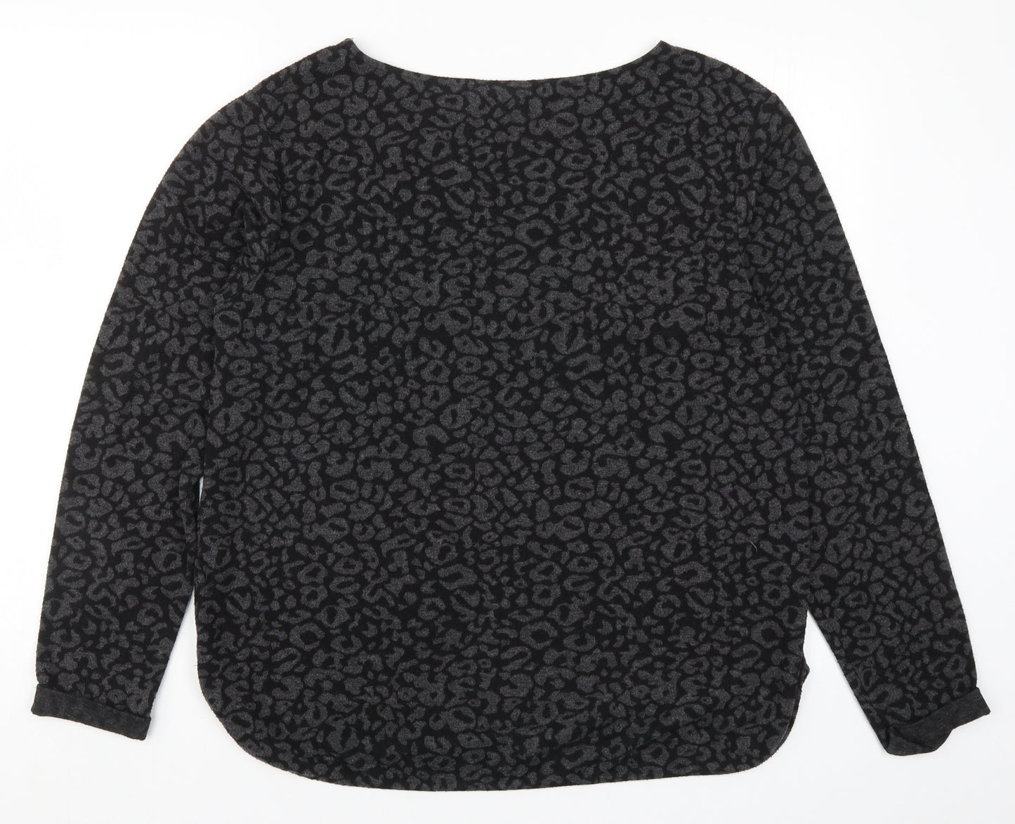 H&M Womens Grey Animal Print Knit Pullover Jumper Size M