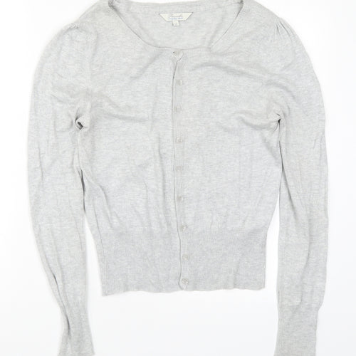Peacocks Womens Grey  Knit Cardigan Jumper Size 12