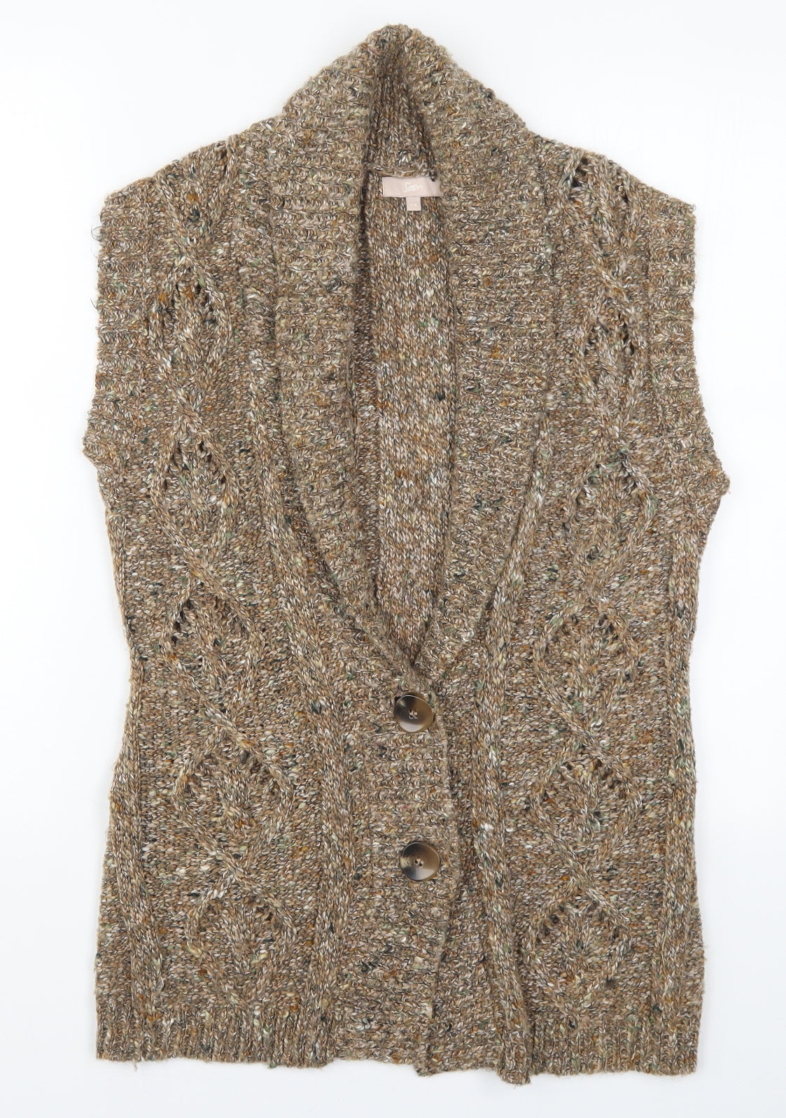 Soon Womens Brown  Knit Cardigan Jumper Size 14