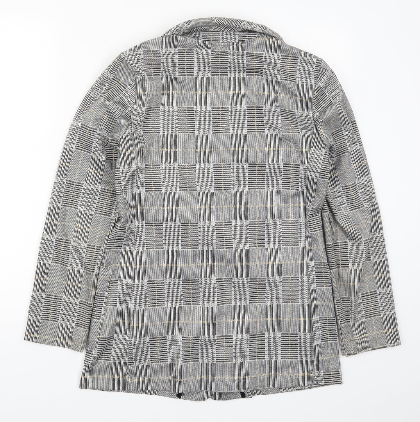 H&M Womens Grey Check  Jacket Blazer Size 10