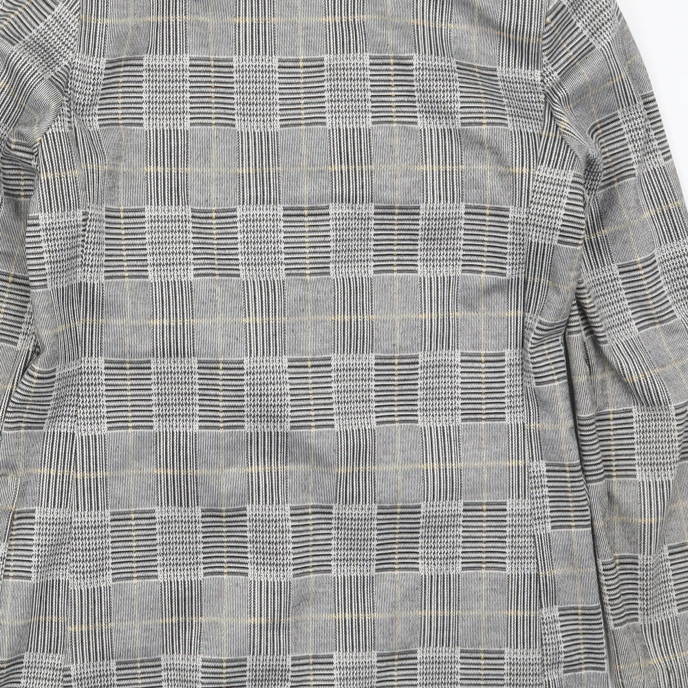 H&M Womens Grey Check  Jacket Blazer Size 10