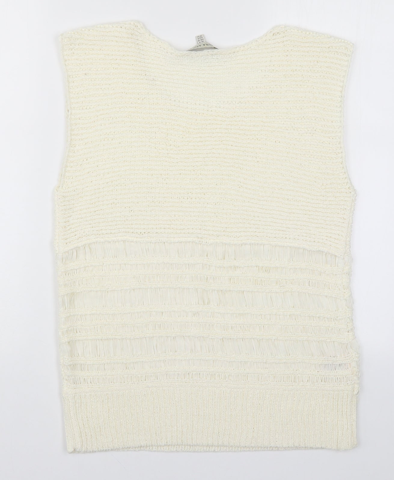 Laura Ashley Womens Ivory  Knit Vest Jumper Size 12