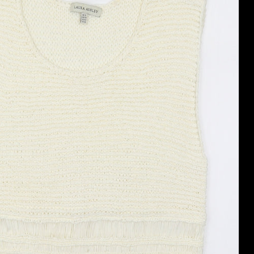 Laura Ashley Womens Ivory  Knit Vest Jumper Size 12
