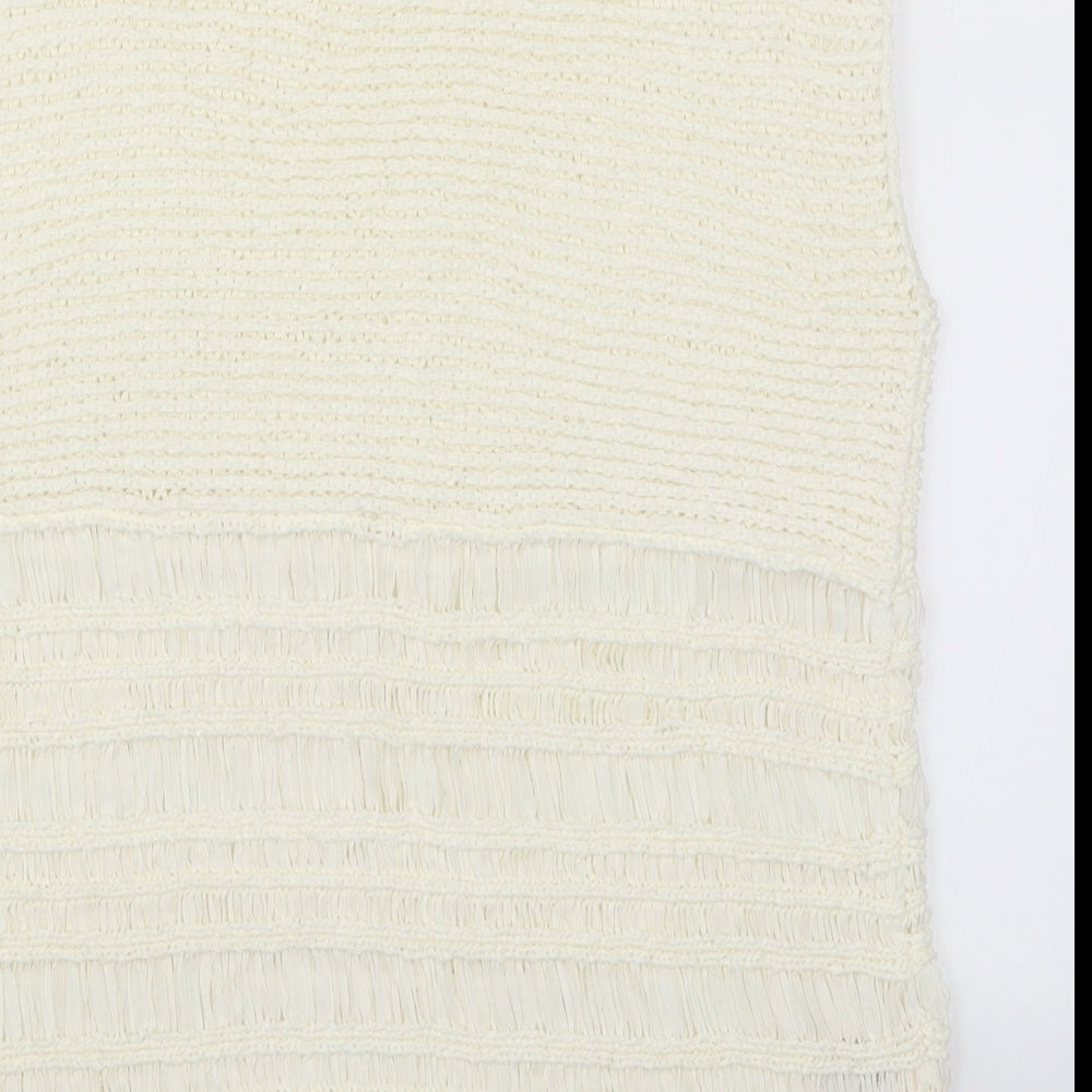 Laura Ashley Womens Ivory  Knit Vest Jumper Size 12