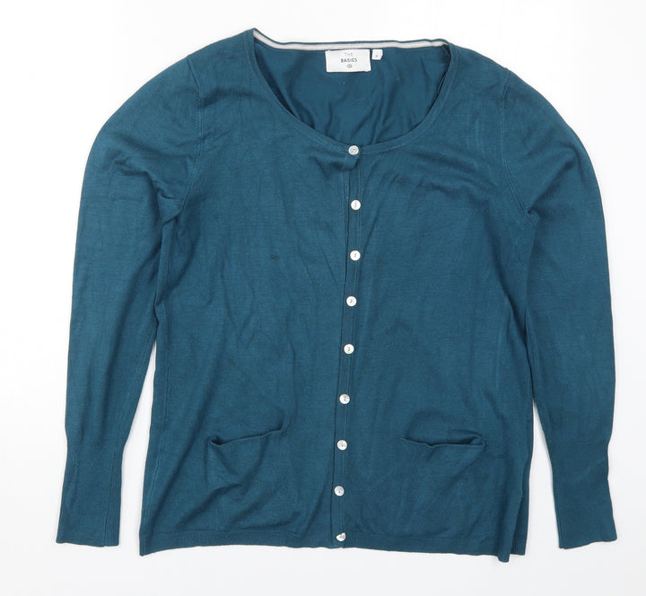 C&A Womens Blue Knit Cardigan Jumper Size M