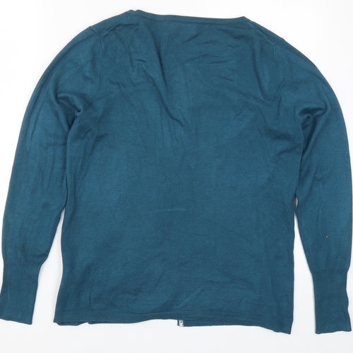 C&A Womens Blue  Knit Cardigan Jumper Size M