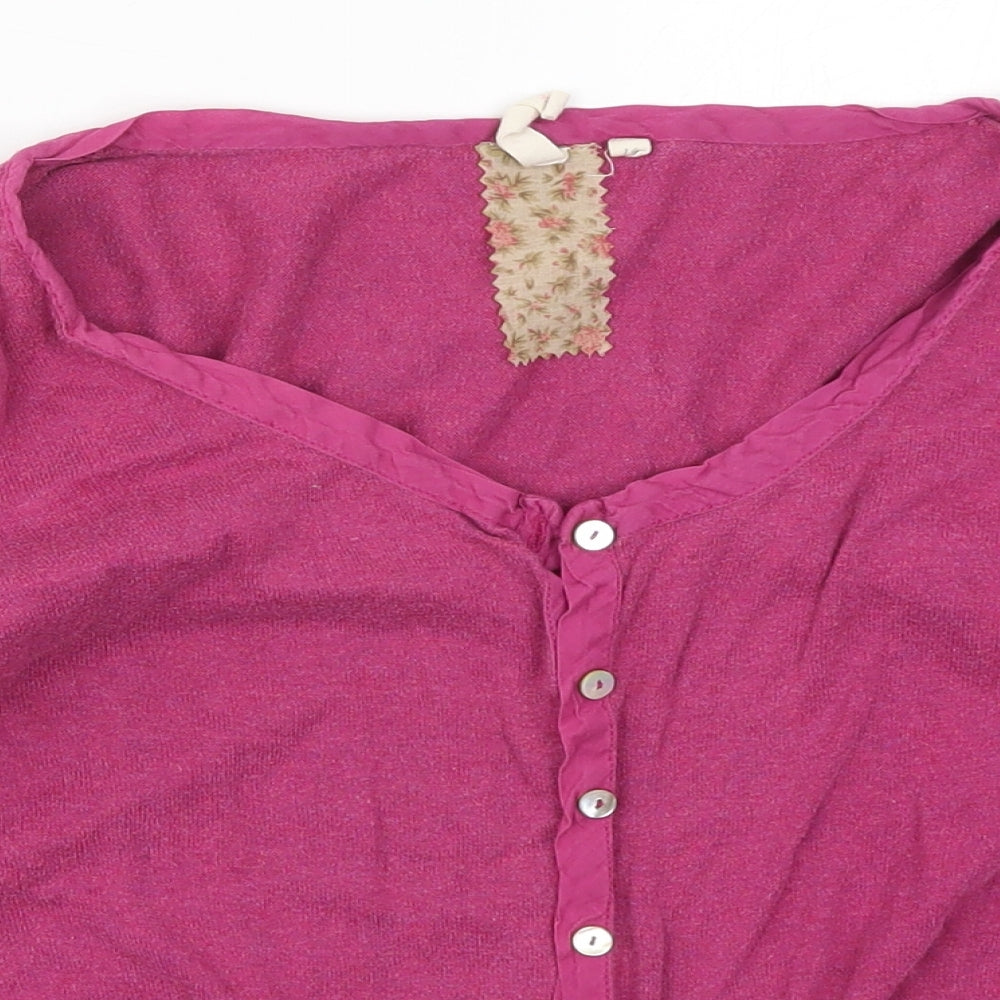 White Stuff Womens Pink  Knit Cardigan Jumper Size 14