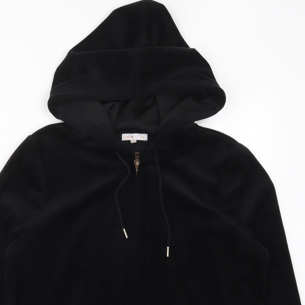 F&F Womens Black   Full Zip Hoodie Size 14