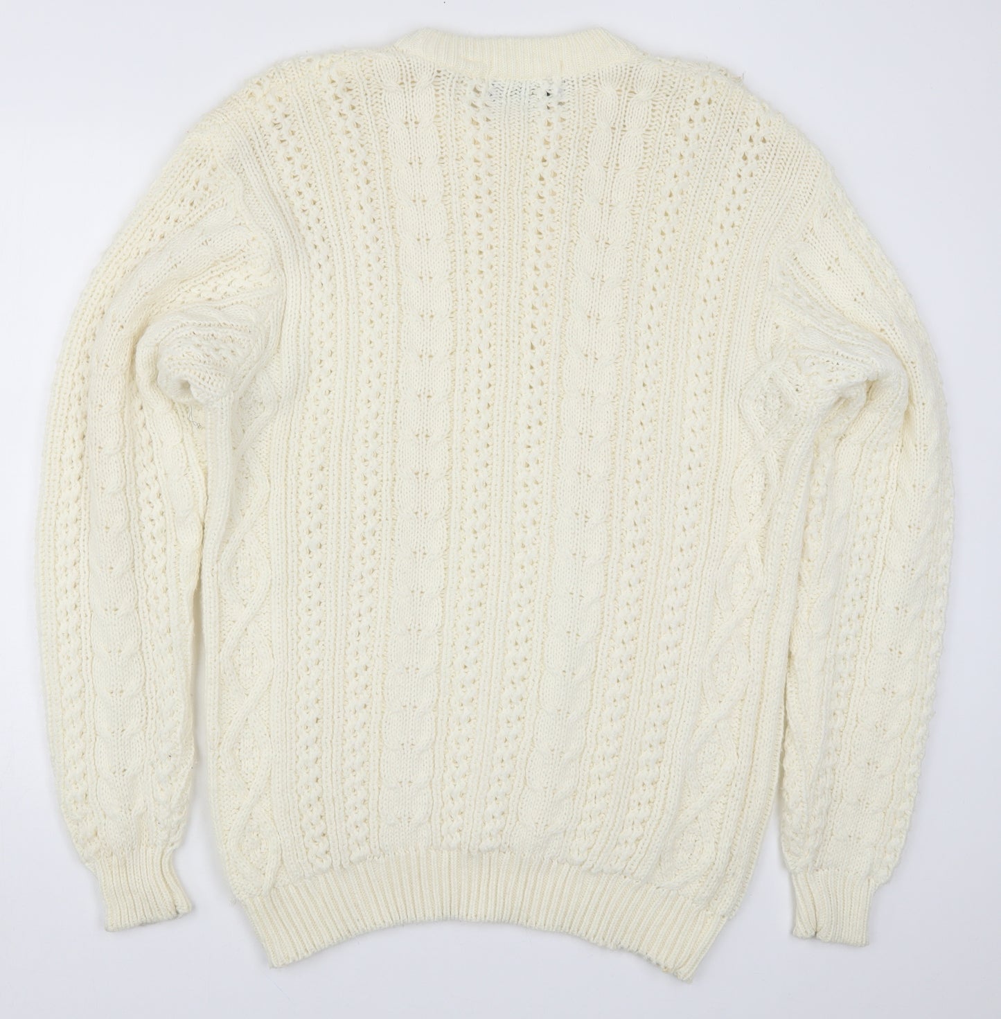Taylor & Butler Mens Ivory  Knit Pullover Jumper Size L  - Cream Coloured
