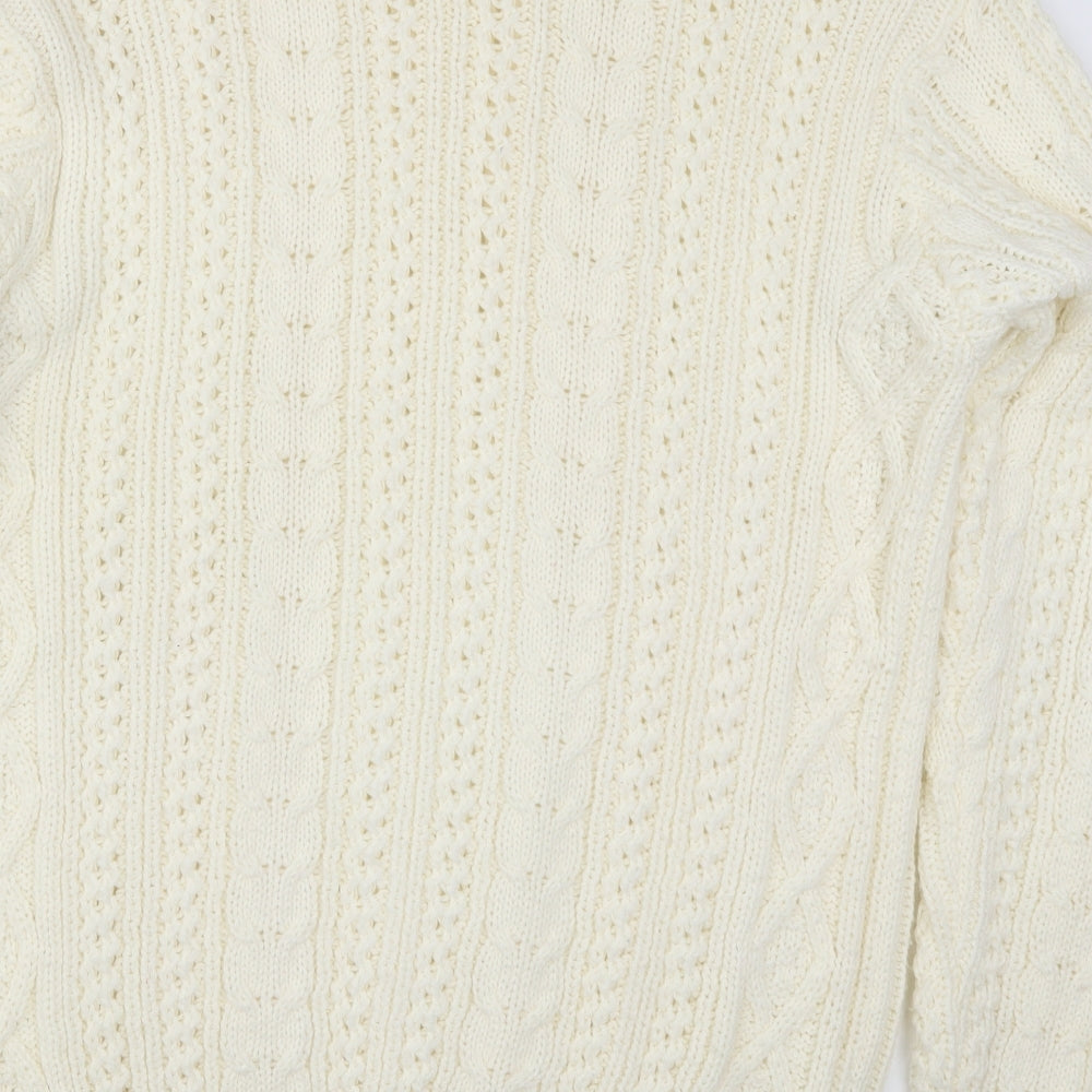 Taylor & Butler Mens Ivory  Knit Pullover Jumper Size L  - Cream Coloured