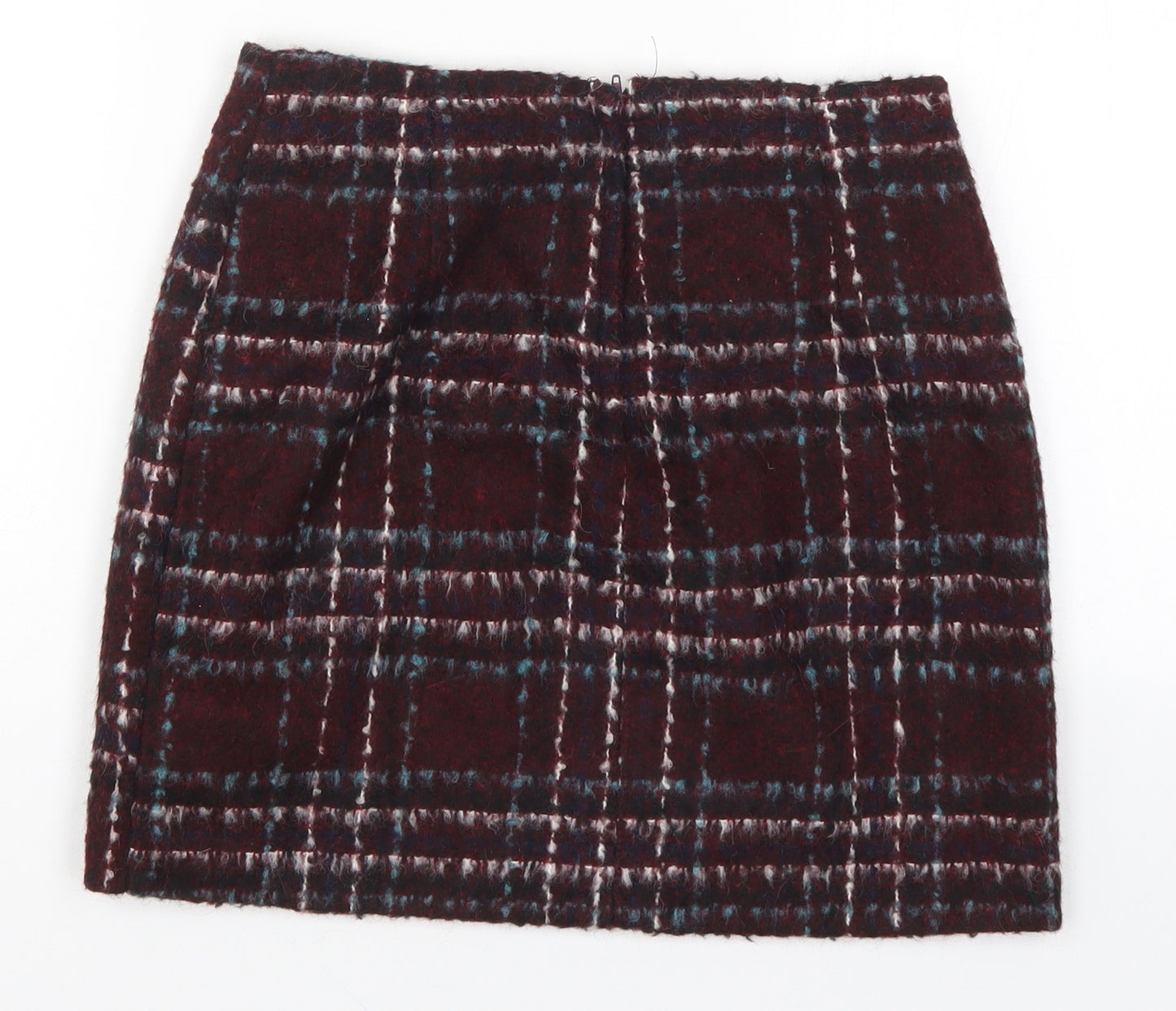 New Look Womens Red Check  Mini Skirt Size 6
