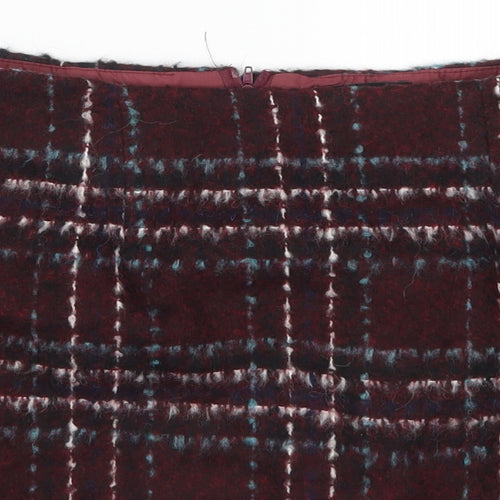 New Look Womens Red Check  Mini Skirt Size 6
