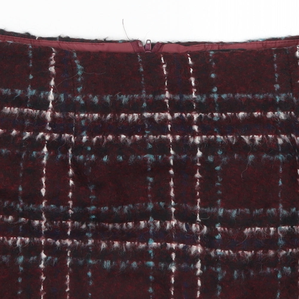 New Look Womens Red Check  Mini Skirt Size 6