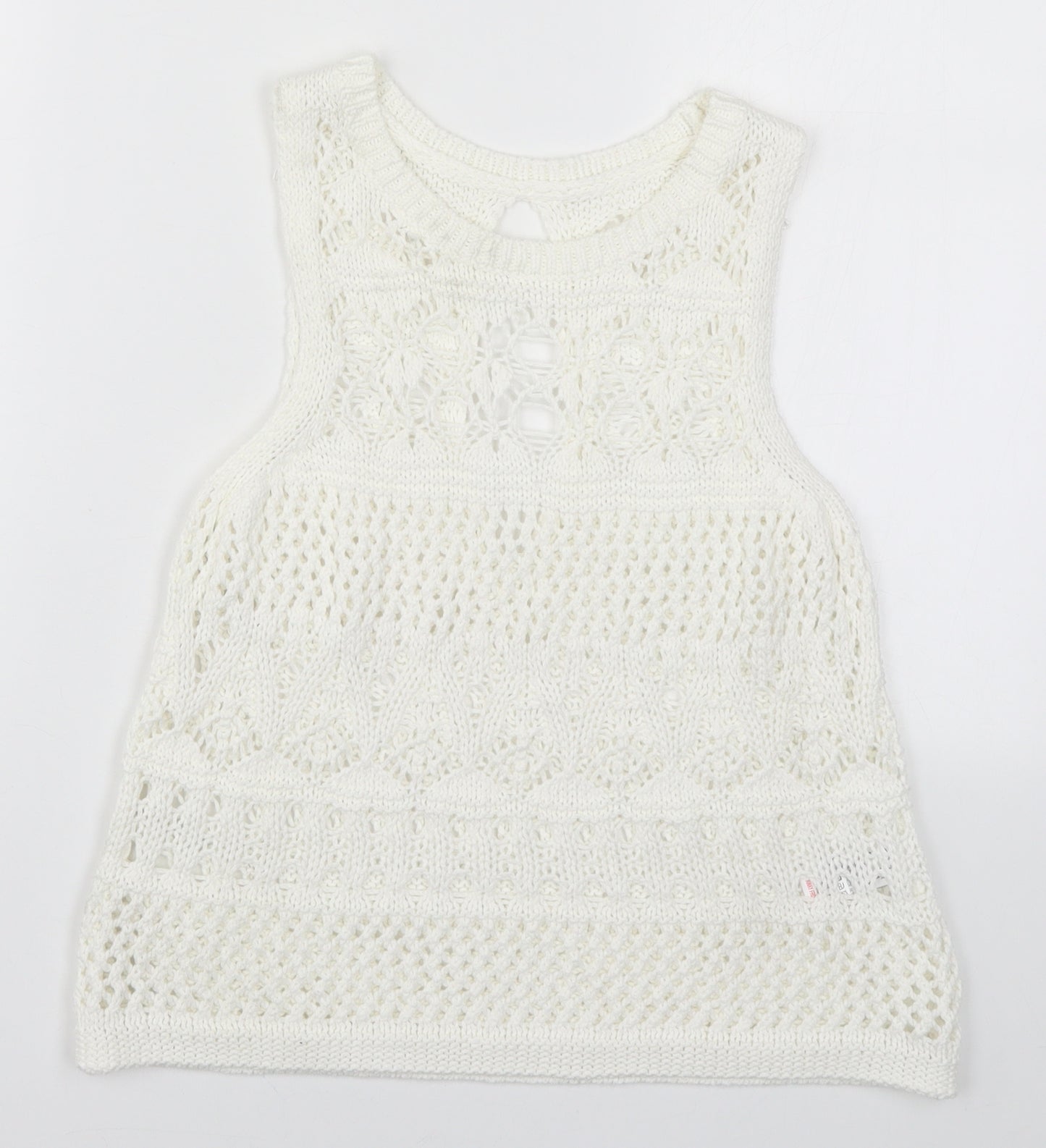 NEXT Womens White  Knit Vest Jumper Size 6