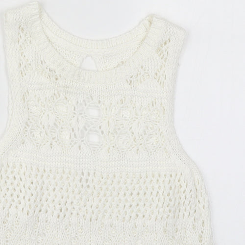 NEXT Womens White  Knit Vest Jumper Size 6