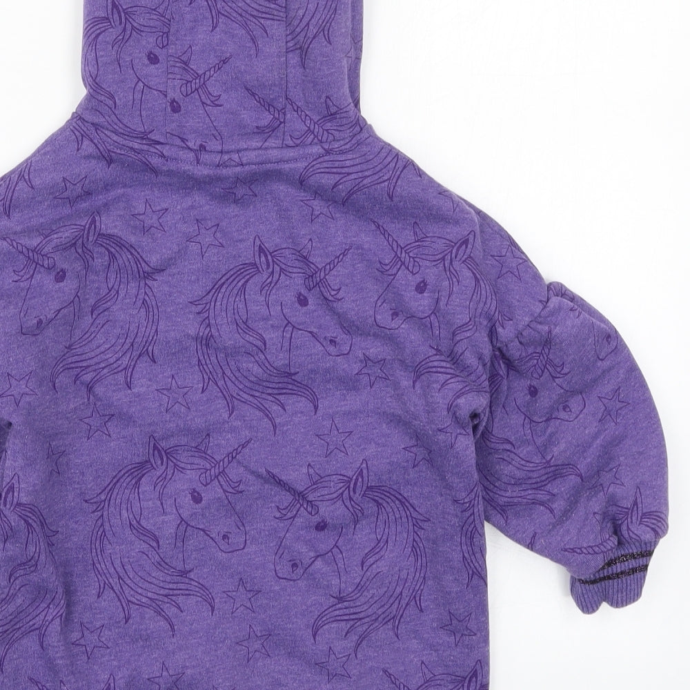NEXT Girls Purple   Pullover Hoodie Size 3 Years  - Unicorns