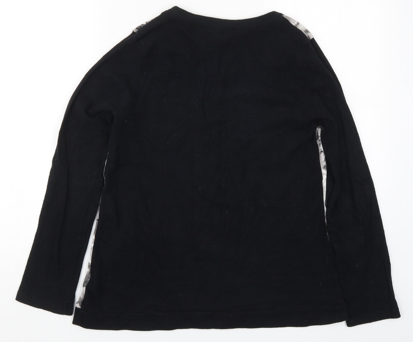 NEXT Womens Black Floral Knit Pullover Jumper Size 14