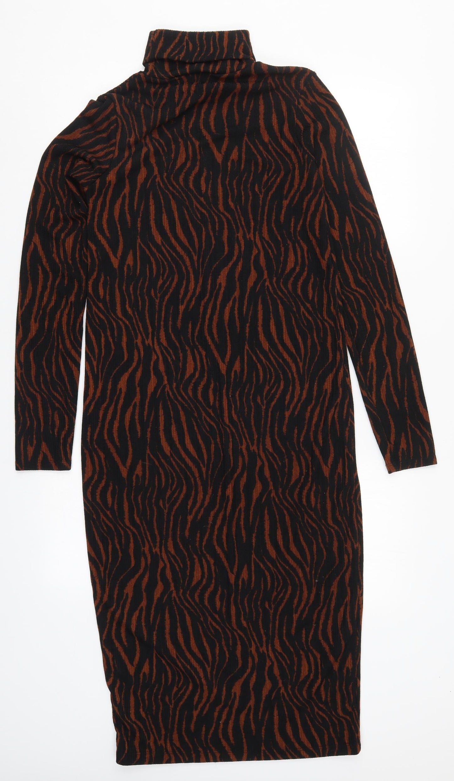 Zara Womens Brown Animal Print  Jumper Dress  Size S