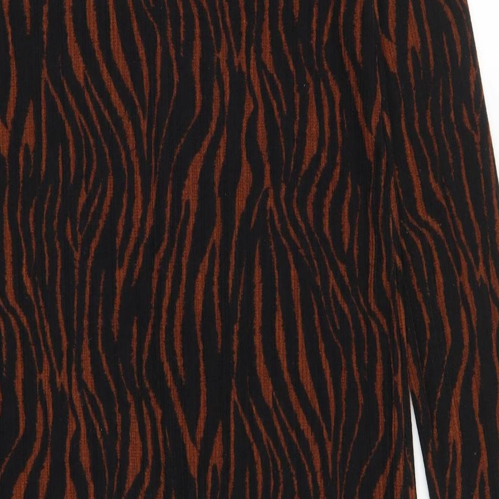Zara Womens Brown Animal Print  Jumper Dress  Size S
