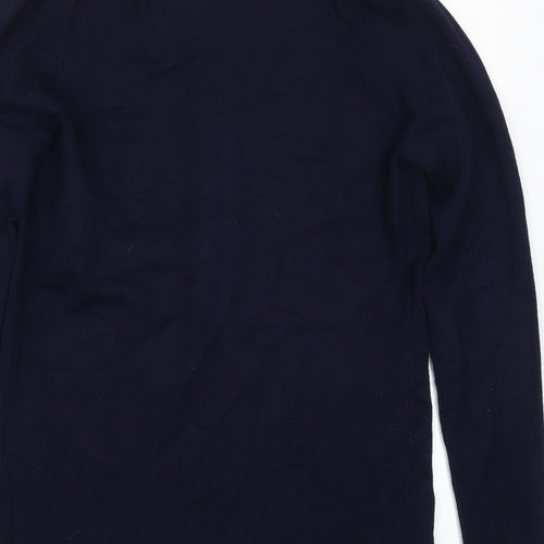 Preworn Womens Blue  Rayon Cardigan Jumper Size S