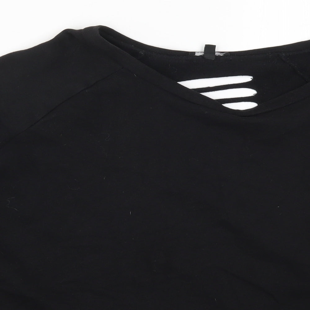 Pep&Co Womens Black   Pullover Sweatshirt Size 16  - Distressed Look