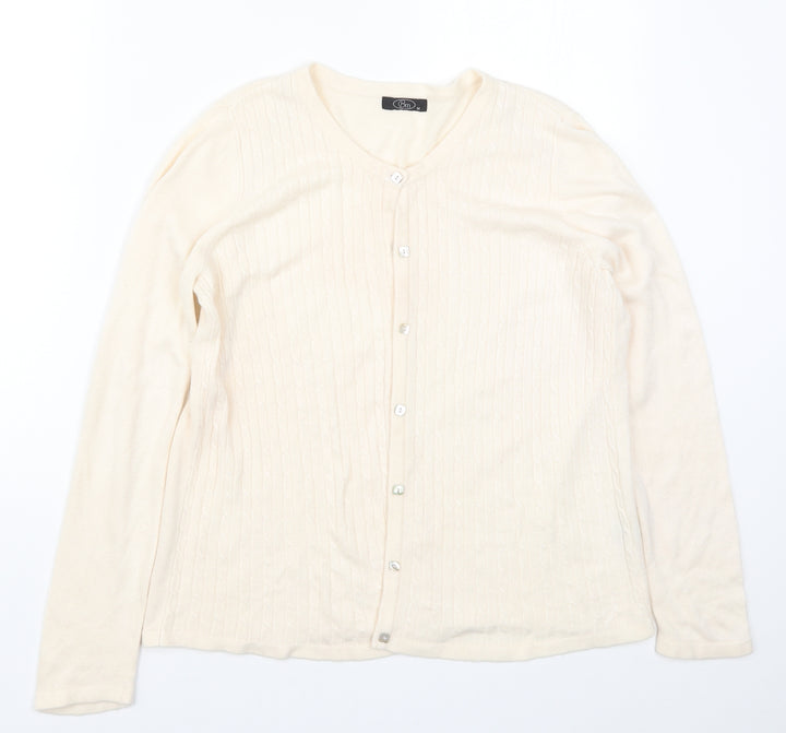 Bonmarché Womens Beige Knit Cardigan Jumper Size M