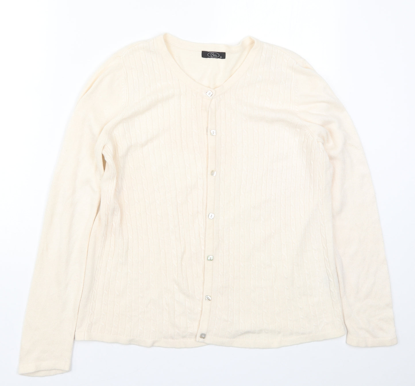 Bonmarché Womens Beige  Knit Cardigan Jumper Size M