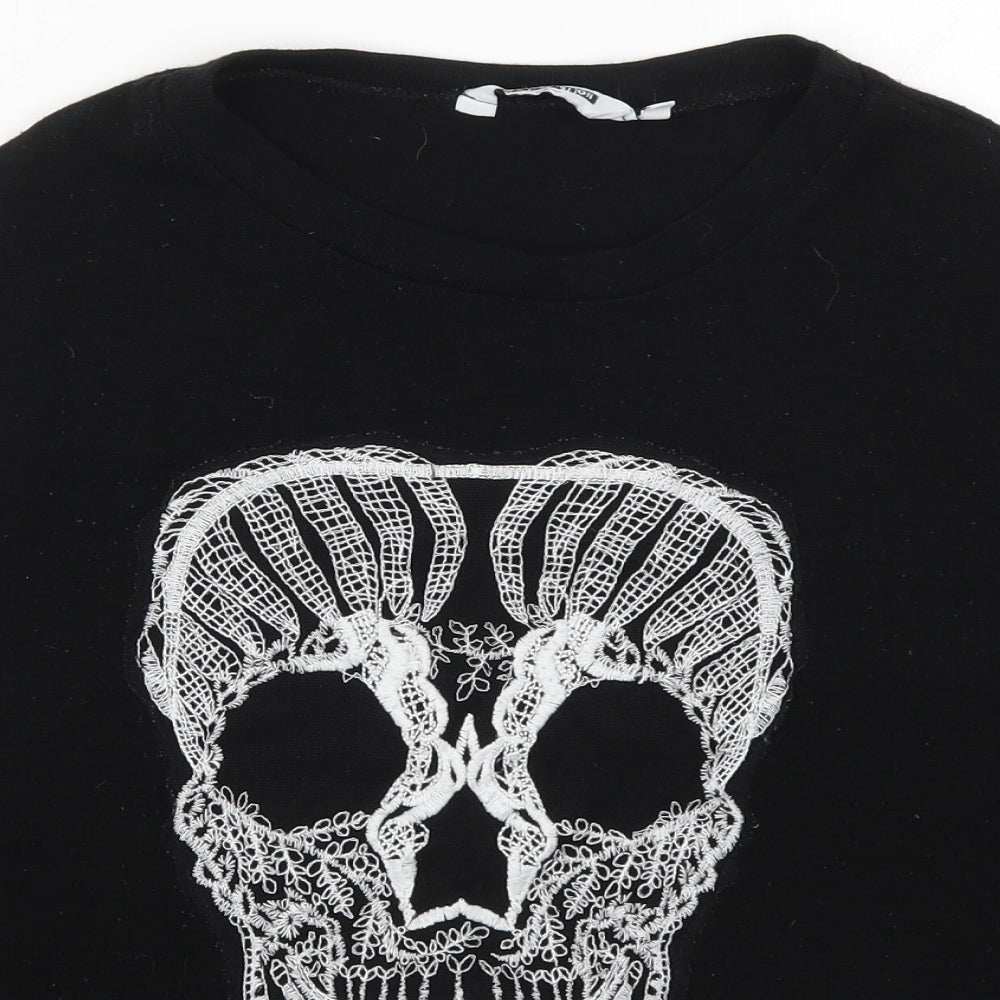 New Look Girls Black   Basic T-Shirt Size 12-13 Years  - Skull