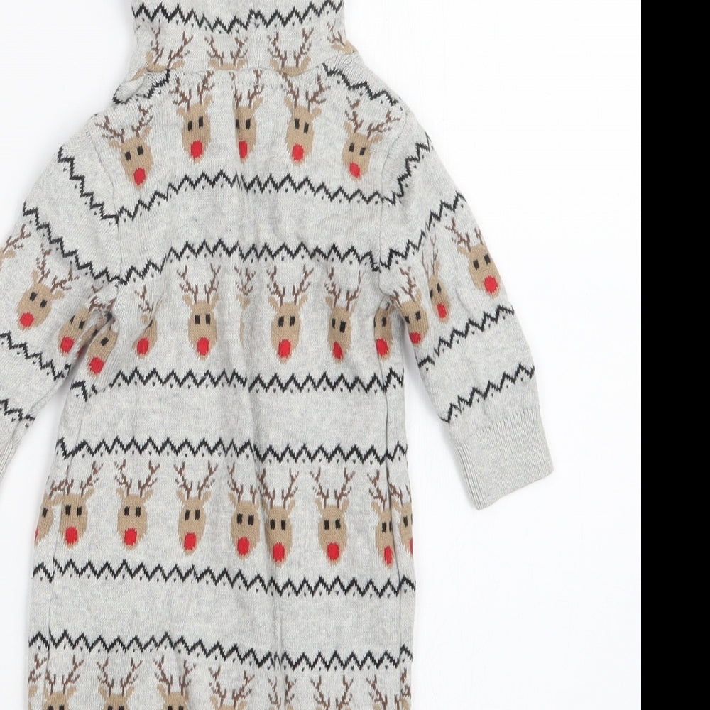 Primark Boys Grey Geometric Knit Coverall Outfit/Set Size Newborn  - Christmas